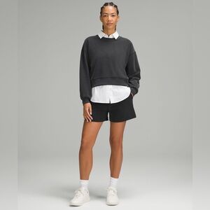 Lululemon Perfectly Oversized Cropped Crew *Softstreme in Black